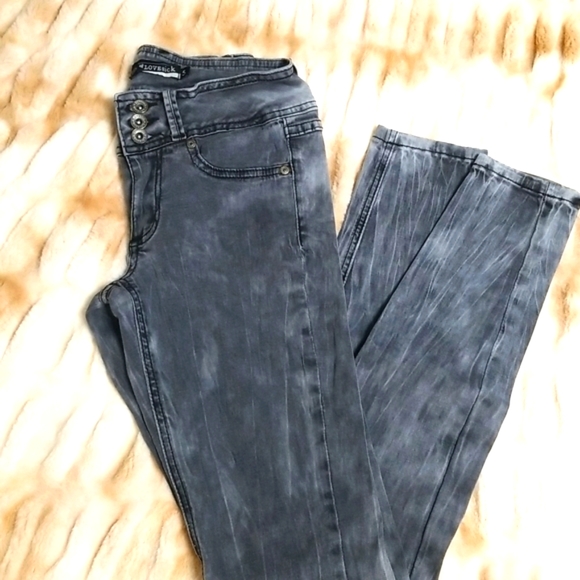 💟 LOVESICK Stonewash, Black Marble Color skinny jeans sz 5 - Picture 2 of 10